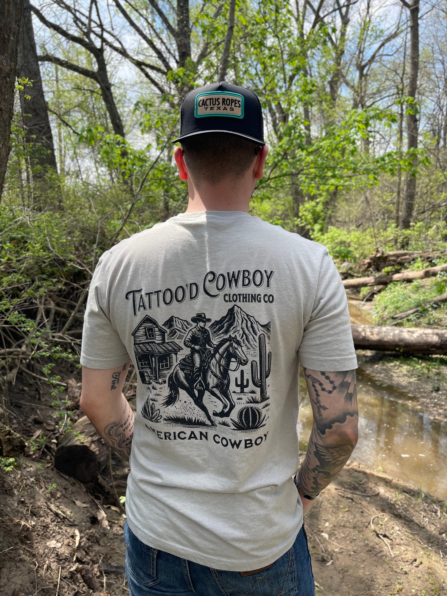 TATTOO'D COWBOY AMERICAN COWBOY TEE