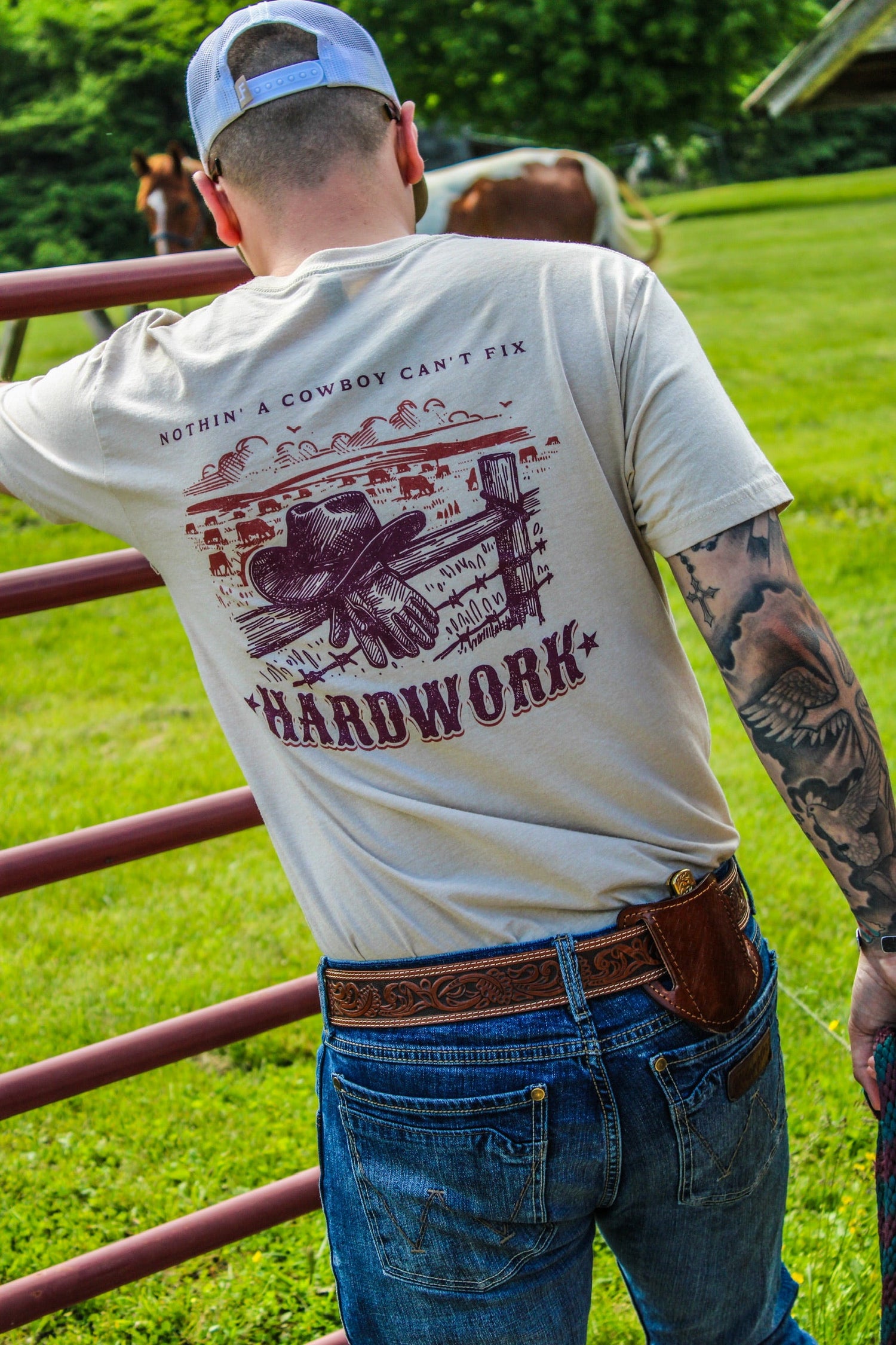 TATTOO'D COWBOY HARDWORK TEE